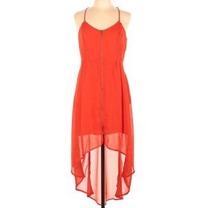 High-Low Cocktail Dress w/POCKETS (EUC), Size L, Orange/Red